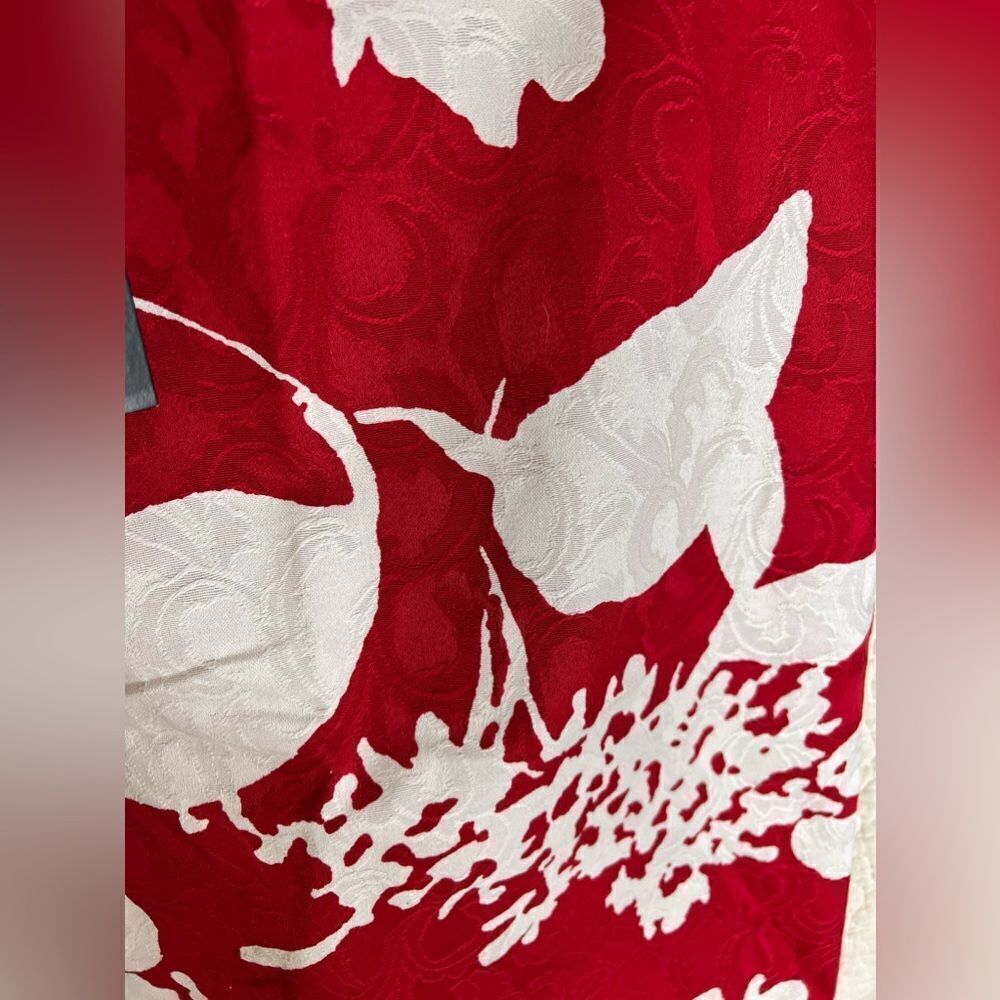 NWT Talbots Red and Off-White Patterned Skirt - Picture 4 of 5